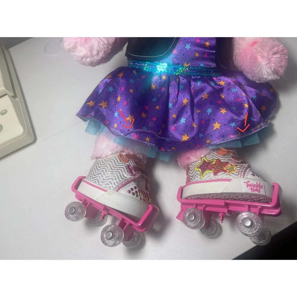 Build a Bear‎ Pink Cat Plush Stuffed Animal Roller Skates Dress Vest Toy 2013